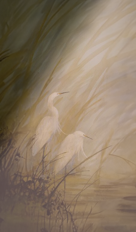 Floy Zittin Two Egrets in a Storm